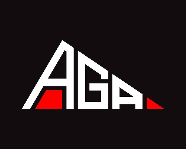 Diseño del logotipo de la letra AGA de forma triangular