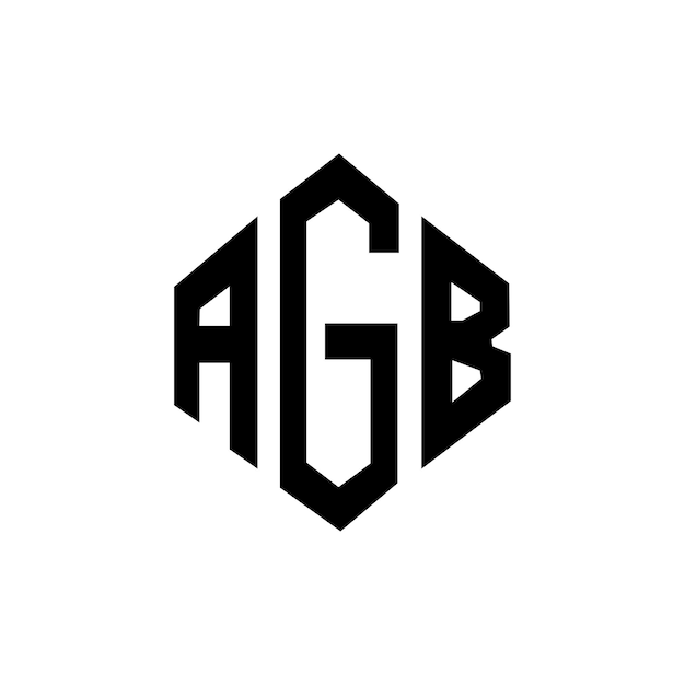 Diseño de logotipo de letra AGB con forma de polígono AGB poligono y forma de cubo diseño de logotipo AGB hexágono patrón de logotipo vectorial colores blanco y negro AGB monograma logotipo de negocios y bienes raíces
