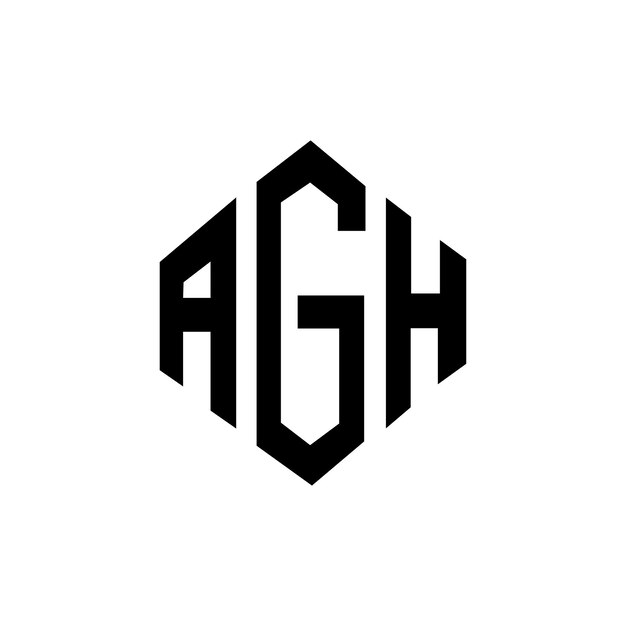 Diseño del logotipo de la letra AGH con forma de polígono AGH diseño del logotipo en forma de póligono y cubo AGH hexágono modelo de logotipo vectorial colores blanco y negro AGH monograma logotipo de negocios e inmobiliario