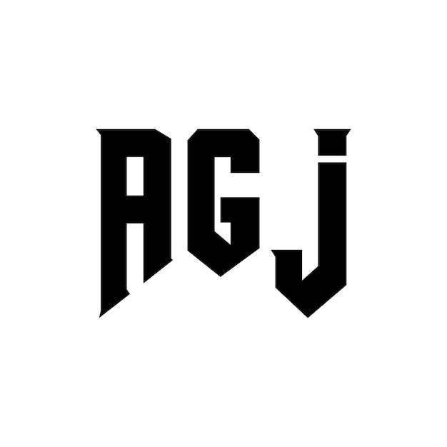Diseño de logotipo de letra AGJ para la compañía de tecnología AGJ diseño de logotipo combinación de colores blanco y negro AGJ logotipo AGJ vector AGJ diseño AGJ icono AGJ alfabeto AGJ tipografía diseño de logotip