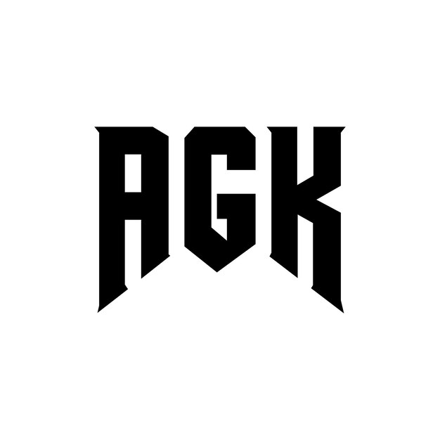 Diseño de logotipo de letra AGK para la compañía de tecnología AGK diseño de logotipo combinación de colores blanco y negro AGK logotipo AGK vector AGK diseño AGK icono AGK alfabeto AGK tipografía diseño de logotip