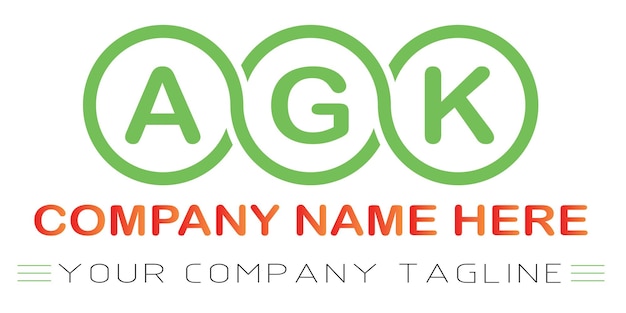 Diseño de logotipo de letra AGK