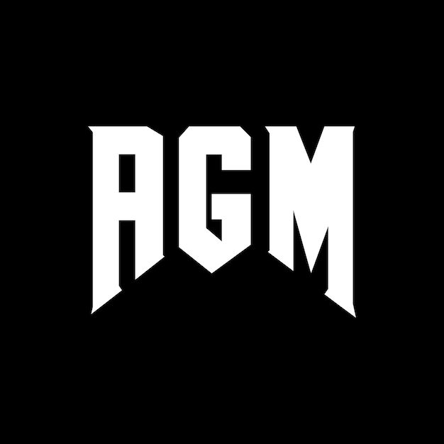 Diseño de logotipo de letra AGM para una empresa de tecnología Diseño del logotipo AGM combinación de colores blanco y negro Logotipo AGM Vector AGM Diseño del icono AGM Alfabeto AGM Tipografía diseño del logotipo