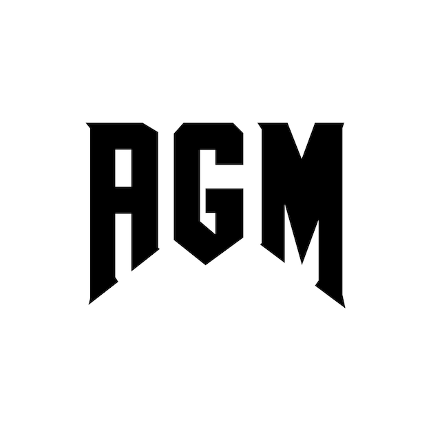 Diseño de logotipo de letra AGM para una empresa de tecnología Diseño del logotipo AGM combinación de colores blanco y negro Logotipo AGM Vector AGM Diseño del icono AGM Alfabeto AGM Tipografía diseño del logotipo
