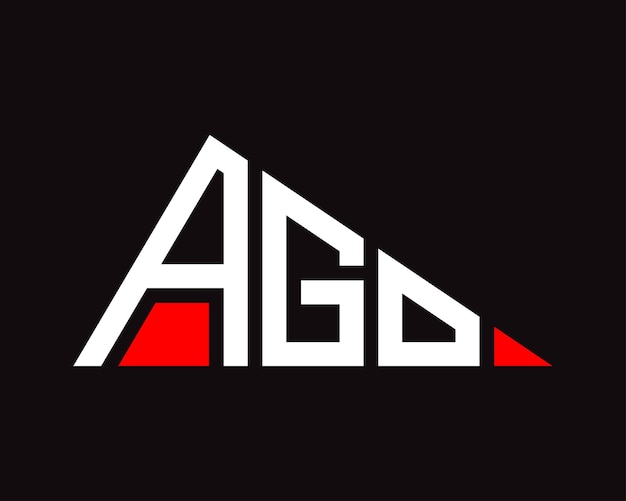 Diseño del logotipo de la letra AGO en forma de triángulo