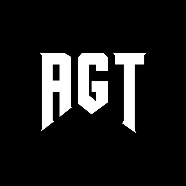 Diseño de logotipo de letra AGT para la compañía de tecnología AGT diseño de logotipo combinación de colores blanco y negro AGT logotipo AGT vector AGT diseño AGT icono AGT alfabeto AGT tipografía diseño de logotip