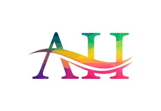 Diseño del logotipo de la letra AH baja y inicial Concepto de diseño vectorial