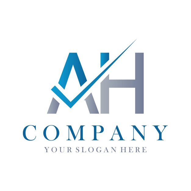 Diseño de logotipo de letra AH plantilla vector iniciales creativas concepto de logotipo de letra AH