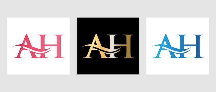 Vector diseño del logotipo de la letra ah. plantilla de vector de logotipo ah