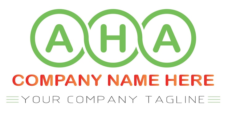 Vector diseño de logotipo de letra aha