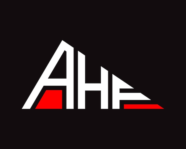 Diseño del logotipo de la letra AHF de forma triangular