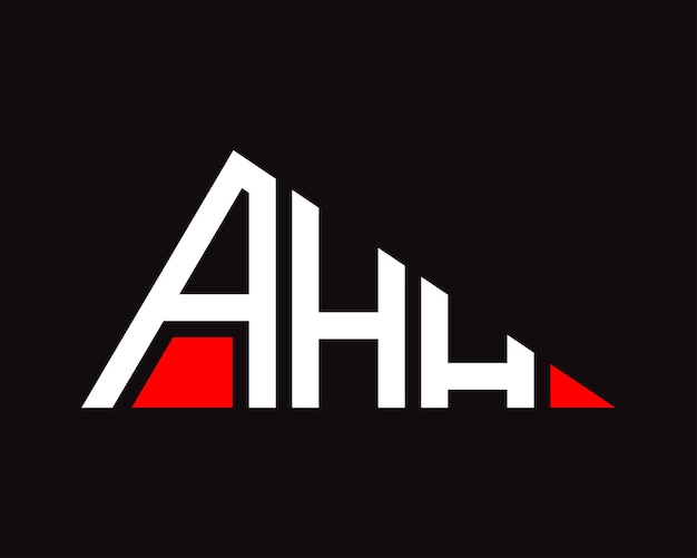 Diseño del logotipo de la letra AHH en forma de triángulo