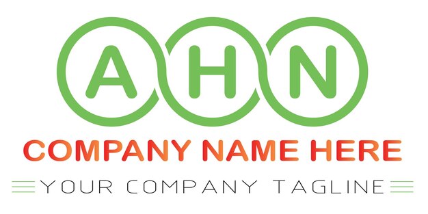Diseño de logotipo de letra AHN