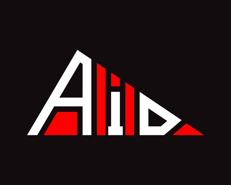 Vector diseño del logotipo de la letra aid en forma de triángulo