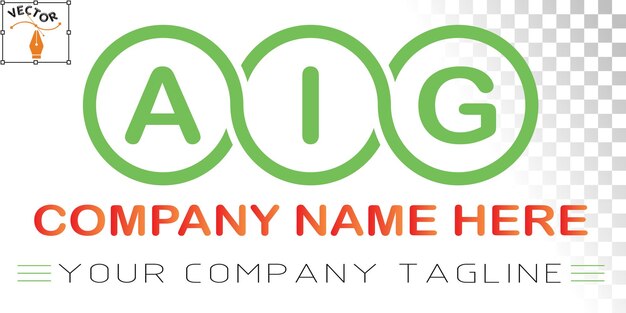 Vector diseño de logotipo de letra aig