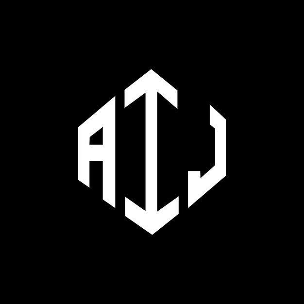 Diseño del logotipo de la letra AIJ con forma de polígono AIJ diseño del logotipo en forma de póligono y cubo AIJ hexágono modelo de logotipo vectorial colores blanco y negro AIJ monograma logotipo de negocios y bienes raíces