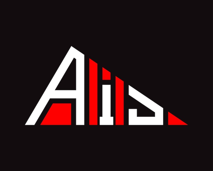 Vector diseño del logotipo de la letra aij en forma de triángulo