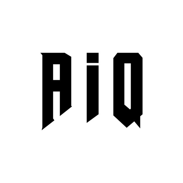 Diseño de logotipo de letra AIQ para una empresa de tecnología Diseño de Logotipo AIQ combinación de colores blanco y negro Diseño de diseño de logotipo AIQ Vector AIQ Icon AIQ Alfabeto AIQ Tipografía AIQ