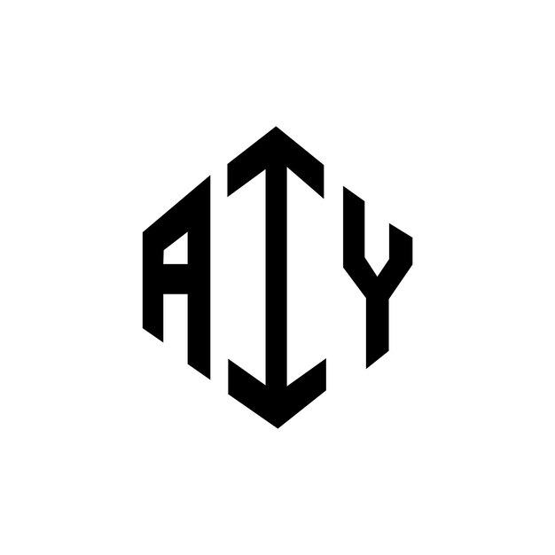 Diseño del logotipo de la letra AIY con forma de polígono AIY polígono y forma de cubo diseño del logotipo del vector hexágono AIY plantilla del logotipo colores blanco y negro AIY monograma de negocios y logotipo de bienes raíces