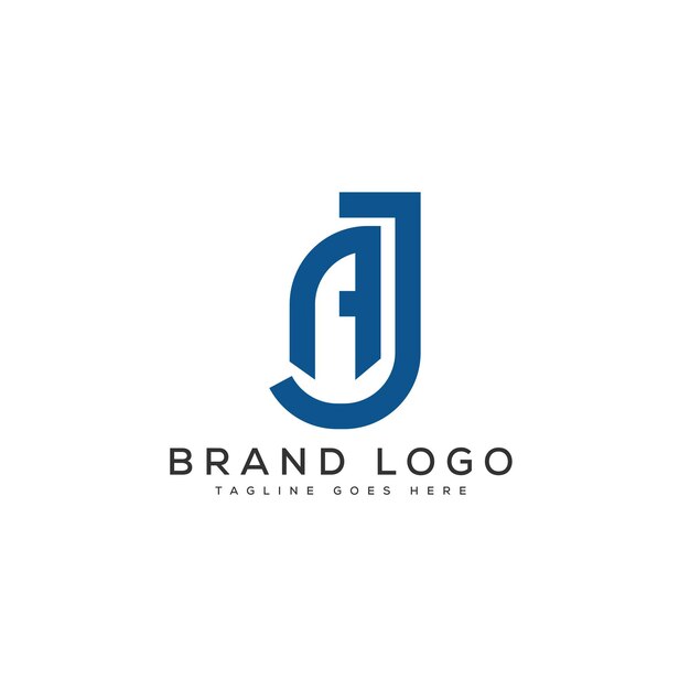 El diseño del logotipo de la letra AJ diseño de plantilla vectorial para la marca