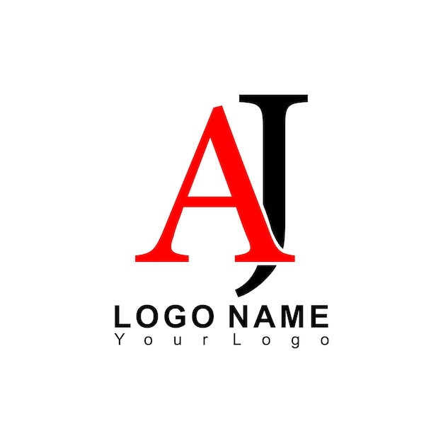 Diseño de logotipo de letra aj