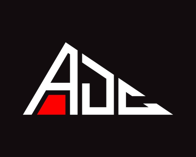 Diseño del logotipo de la letra AJC en forma de triángulo