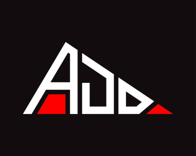 Diseño del logotipo de la letra AJD en forma de triángulo