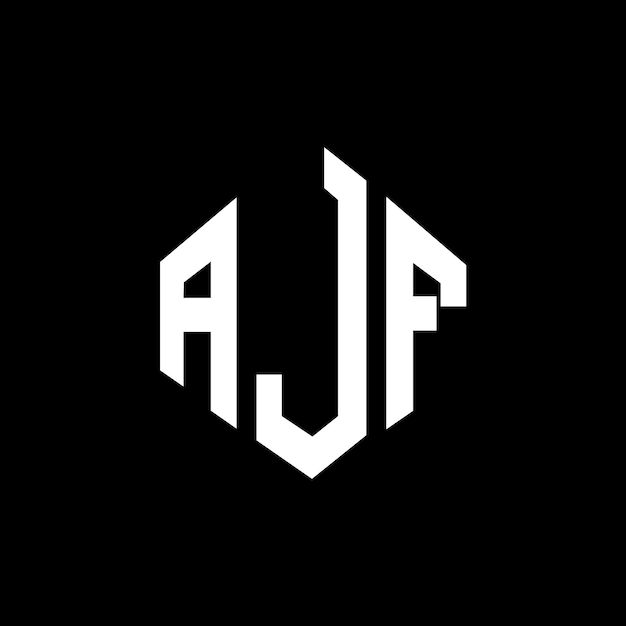 Diseño de logotipo de letra AJF con forma de polígono AJF polígono y forma de cubo diseño de logotipo AJF hexágono patrón de logotipo vectorial colores blanco y negro AJF monograma logotipo de negocios e inmobiliario