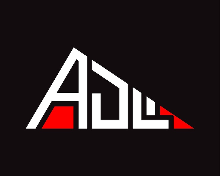 Vector diseño del logotipo de la letra ajl de forma triangular