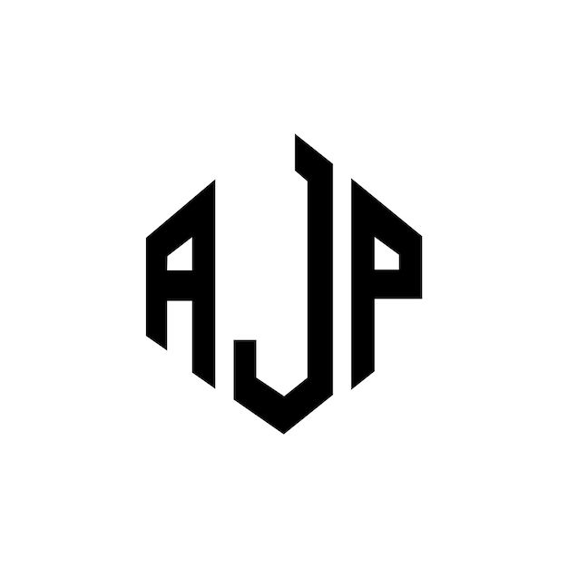 Un diseño de logotipo de letra AJP con forma de polígono AJP polígono y forma de cubo Diseño de logotipo AJP hexágono plantilla de logotipo vectorial colores blanco y negro AJP monograma de negocios y logotipo de bienes raíces