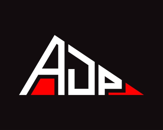 Diseño del logotipo de la letra AJP en forma de triángulo