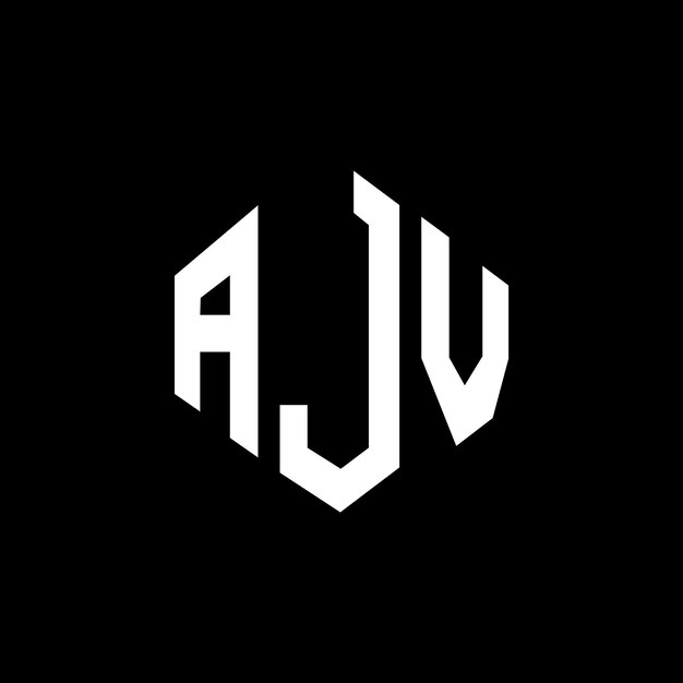 Diseño de logotipo de letra AJV con forma de polígono AJV polígono y forma de cubo diseño de logotipo AJV hexágono patrón de logotipo vectorial colores blanco y negro AJV monograma logotipo de negocios y bienes raíces
