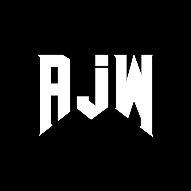 Diseño de logotipo de letra AJW para una empresa de tecnología Diseño de Logotipo AJW combinación de colores blanco y negro Diseño de diseño de logotipo AJW Vector AJW Diseño de icono AJW Alfabeto AJW Tipografía AJW