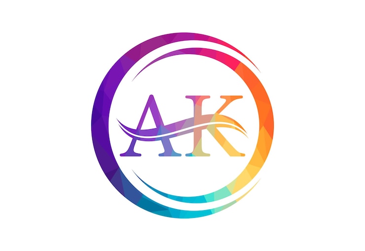 Vector diseño del logotipo de la letra ak baja y inicial concepto de diseño vectorial