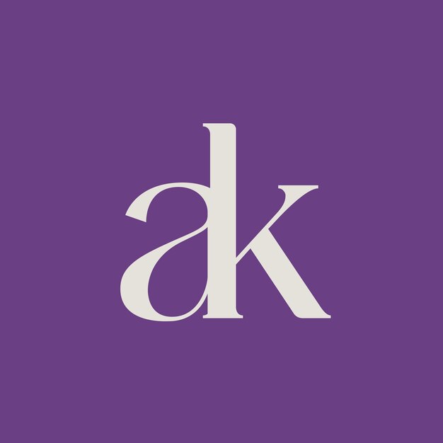 Diseño del logotipo de la letra ak
