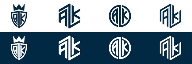 Diseño del logotipo de la letra AK
