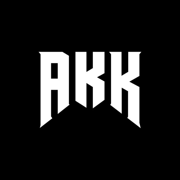 Diseño de logotipo de letra AKK para una empresa de tecnología Diseño de Logotipo AKK combinación de colores blanco y negro Diseño de diseño de logotipo AKK Vector AKK Icon AKK Alfabeto AKK Tipografía