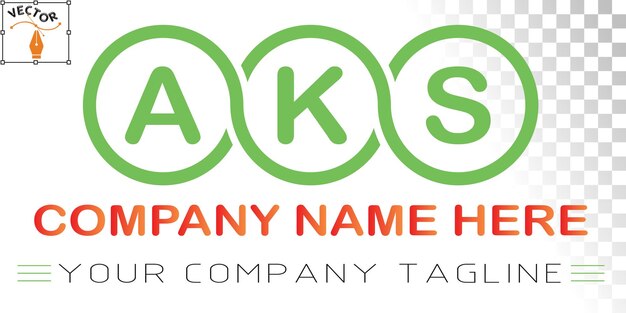 Diseño de logotipo de letra AKS