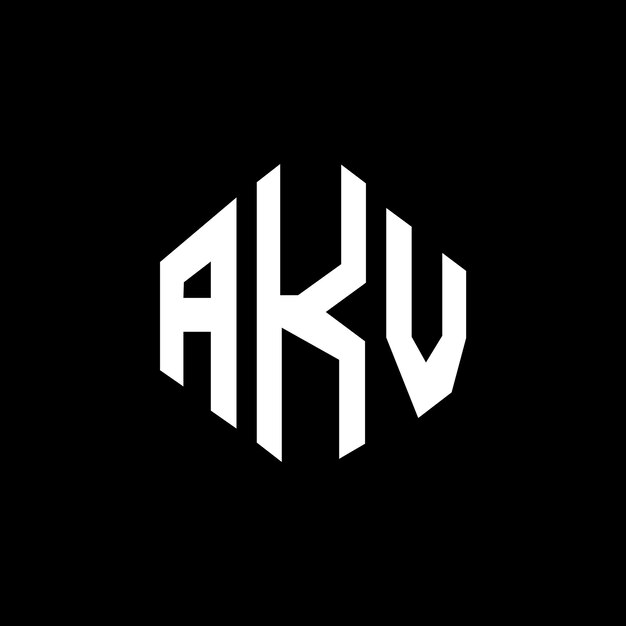 Diseño de logotipo de letra AKV con forma de polígono AKV polígono y forma de cubo diseño de logotipo AKV hexágono patrón de logotipo vectorial colores blanco y negro AKV monograma logotipo de negocios y bienes raíces
