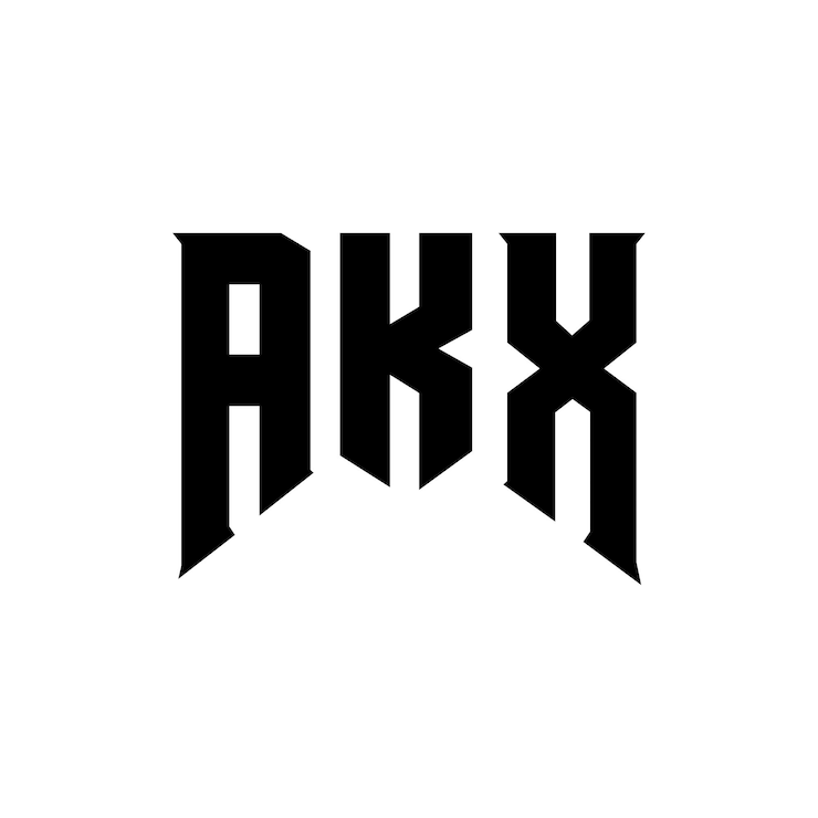 Vector diseño de logotipo de letra akx para la compañía de tecnología akx diseño de logotipo combinación de colores blanco y negro akx logotipo akx vector akx diseño akx icono akx alfabeto akx tipografía diseño del logotipo