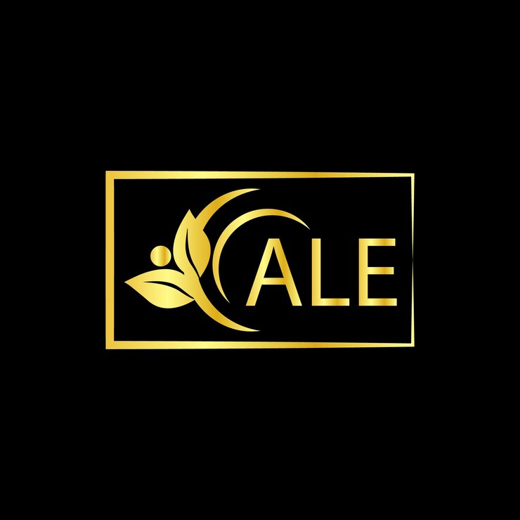 Vector diseño del logotipo de la letra ale con un logotipo de flor