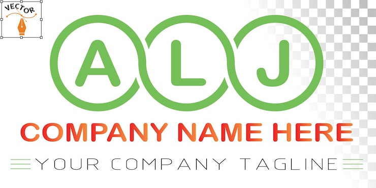 Vector diseño de logotipo de letra alj