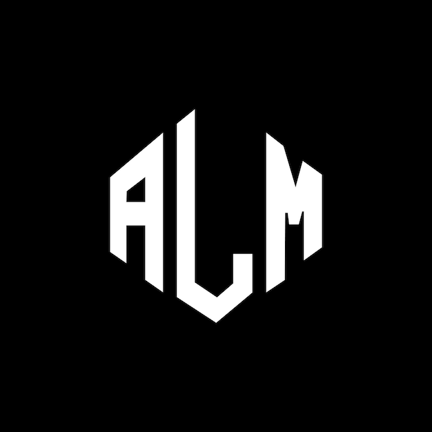 Diseño del logotipo de la letra ALM con forma de polígono ALM diseño del logotipo en forma de póligono y cubo ALM hexágono modelo de logotipo vectorial colores blanco y negro ALM monograma de negocios y logotipo inmobiliario