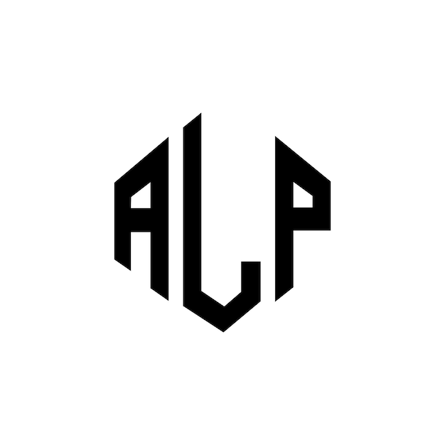 Diseño del logotipo de la letra ALP con forma de polígono ALP diseño del logotipo en forma de póligono y cubo ALP hexágono modelo de logotipo vectorial colores blanco y negro ALP monograma logotipo de negocios y bienes raíces