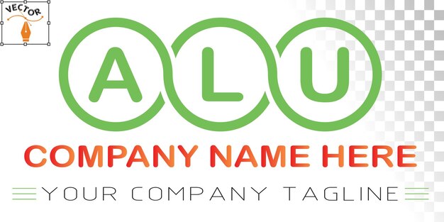 Diseño de logotipo de letra ALU