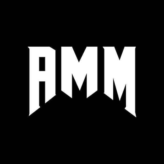 Diseño de logotipo de letra AMM para una empresa de tecnología Diseño del logotipo AMM combinación de colores blanco y negro Logotipo AMM Vector AMM Diseño del icono AMM Alfabeto AMM Tipografía diseño del logotipo