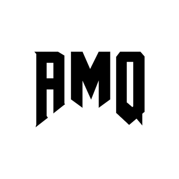 Diseño de logotipo de letra AMQ para una empresa de tecnología Diseño del logotipo AMQ combinación de colores blanco y negro Logotipo AMQ vector diseño AMQ icono AMQ alfabeto AMQ tipografía diseño del logotipo