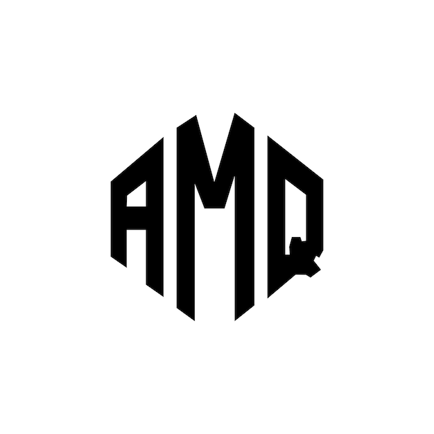 Vector diseño de logotipo de letra amq con forma de polígono amq polígono y forma de cubo diseño de logotipo amq hexágono patrón de logotipo vectorial colores blanco y negro amq monograma negocio y logotipo de bienes raíces