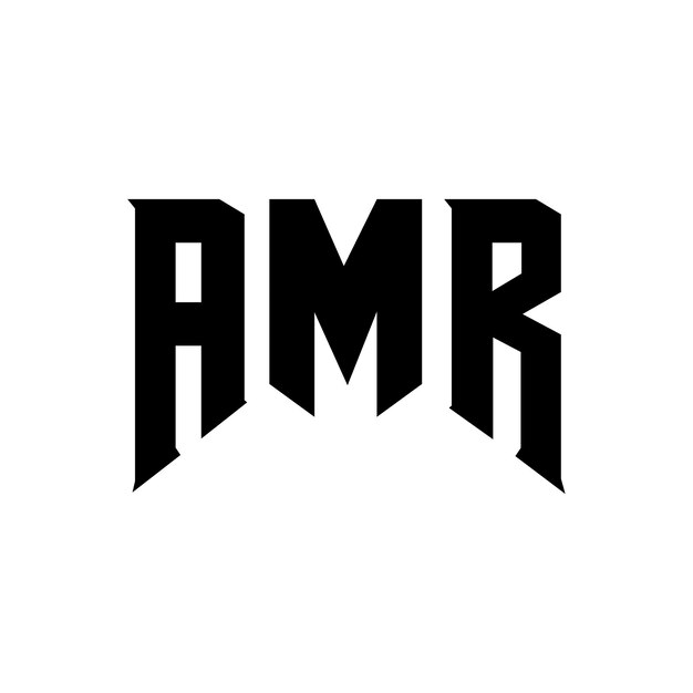 Diseño de logotipo de letra AMR para una empresa de tecnología Diseño del logotipo AMR combinación de colores blanco y negro Logotipo AMR Vector AMR Diseño del icono AMR Alfabeto AMR Tipo de diseño del logotipo