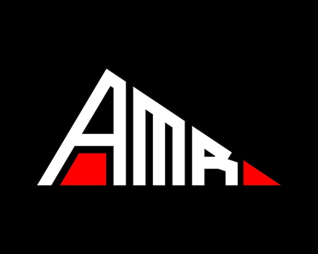 Diseño del logotipo de la letra AMR de forma triangular